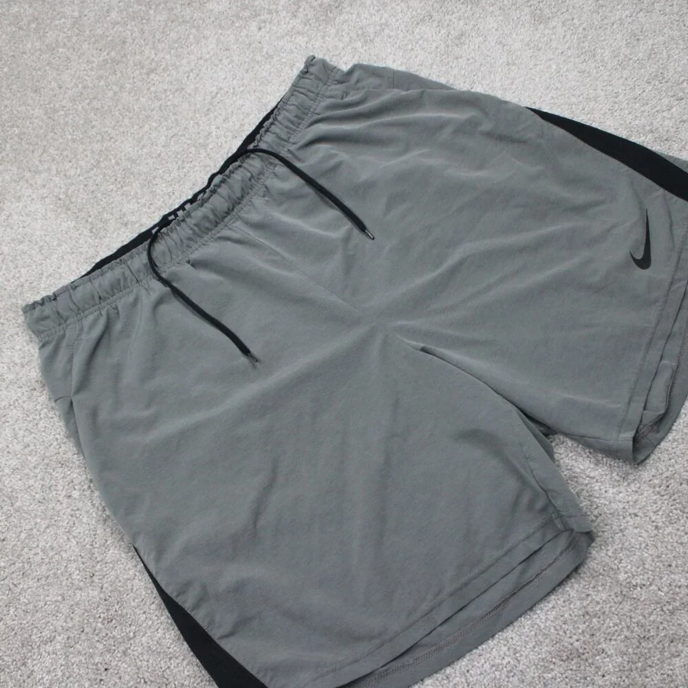 Nike Flex 2.0 Plus Training Shorts Men 2XL XXL Gray Dri-Fit Drawstring 8” inseam - Picture 3 of 12